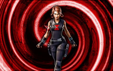 Download Wallpapers 4k Black Widow Red Grunge Background Fortnite Vortex Fortnite