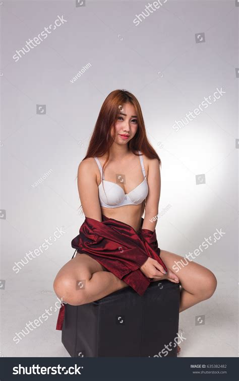 Sexy Asian Woman White Lingerie On Stock Photo Shutterstock