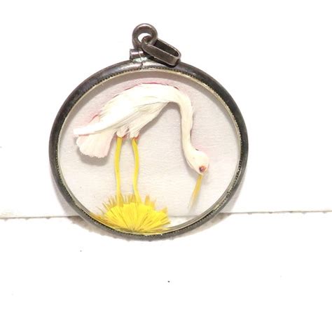 Clear Glass Bird Feather Bird Pendent Pink Bird Bac Gem