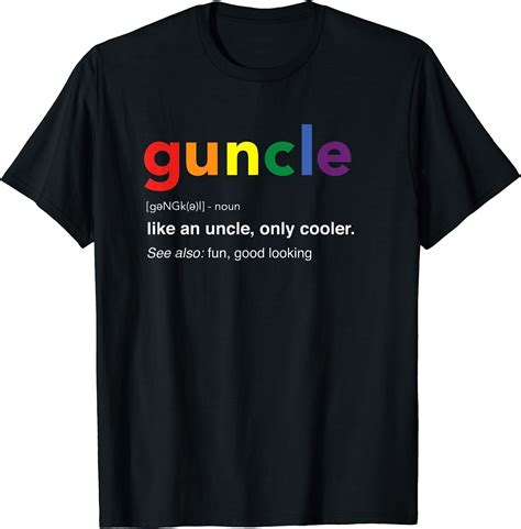 Guncle Definition Rainbow Pride Color T Shirt For Gay Uncle Walmart