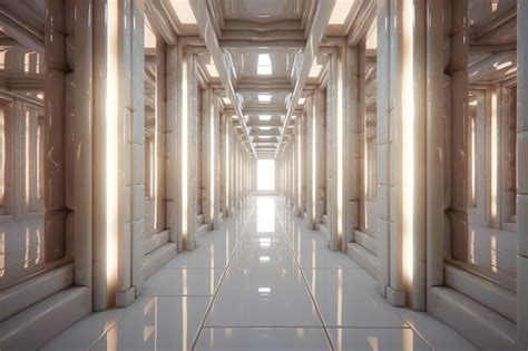 Premium Photo Futuristic Hallway Ai Art