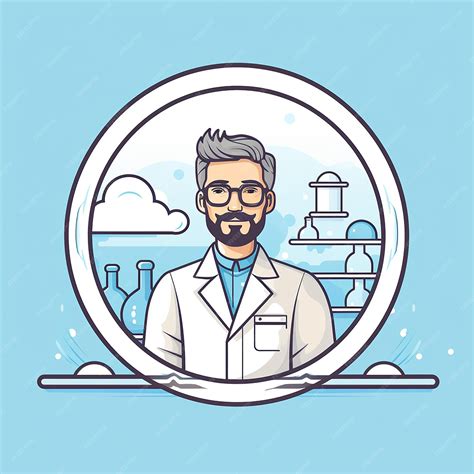 Premium Photo | Laboratory Technicians Icon Simple Line Art Vector