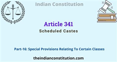 Article 341 Scheduled Castes In Indian Constitution