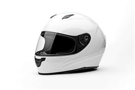 Premium Ai Image White Motorcycle Helmet Isolated On White Background