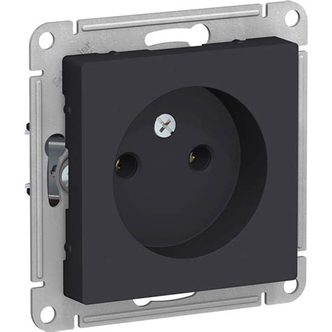 Розетка Schneider Electric AtlasDesign без заземления. Карбон - купить ...