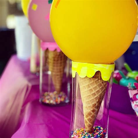 How Fun Are These Ice Cream Cone Centerpieces Made With A Glass