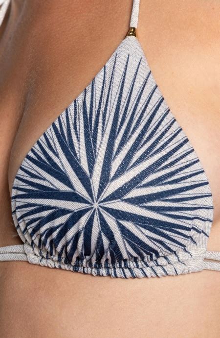 Bikini Triangle Windrose Taille S Slip Glissement Paillettes Couvrance Moyenne Couleur Bleu