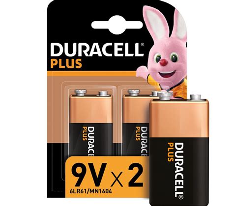 Buy Duracell 6lr61 Mx1604 Plus Power Alkaline 9v Batteries Pack Of 2 Free Delivery Currys