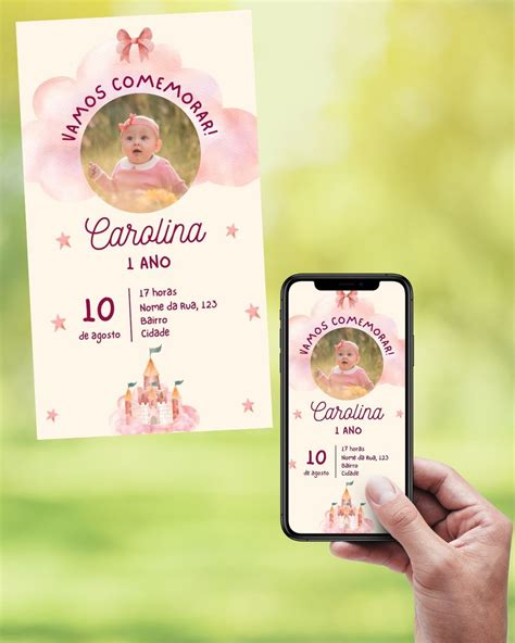 Convite De Aniversário Infantil Virtual Grátis Para Whatsapp - Convite Virtual De Whatsapp Aniversário Infantil Castelinho