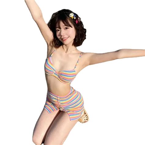 High Quality New Swimwear Bikini Split Three Piece Sexy Spice Girls Beach Resort Swimwear Pure