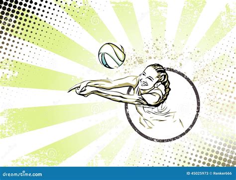 Retro Beach Volleyball Poster Background Vector Illustration