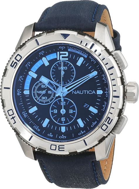 Náutica NAI19518G Reloj Análogo para Hombre Redondo negro azul