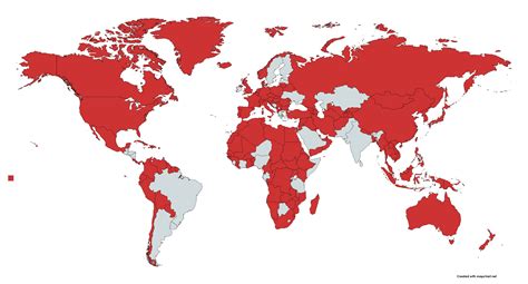 Countries with Red in their National Flag (there's a lotta them).. now ...