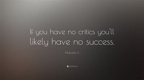 Malcolm X Quote: “If you have no critics you’ll likely have no success.”