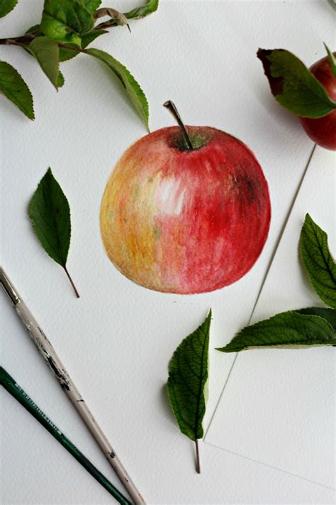 How To Paint An Apple With Watercolor