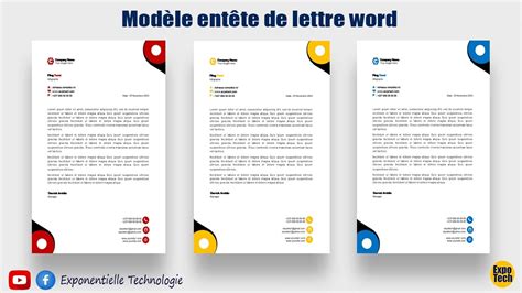 Comment Cr Er Une Ent Te De Lettre Avec Ms Word Youtube