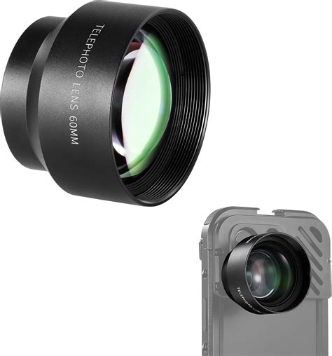 NEEWER HD 60mm Telephoto Lens Only for 17mm Thread Backplate, 2X Magnification Compatible with