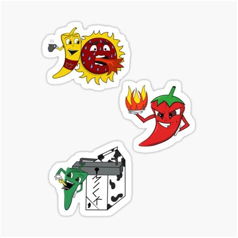 Spicy Hot Peppers Sticker Pack Sticker For Sale By DPSCreations Redbubble