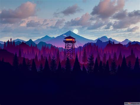 Firewatch with Forest 4K wallpaper download