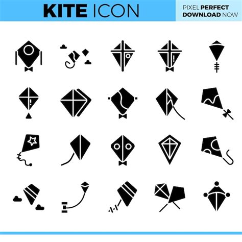 Premium Vector Vector Kite Icon Set