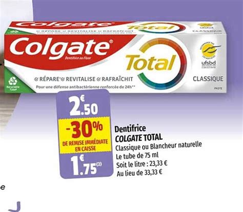 Promo Dentifrice Colgate Total chez Coccinelle Supermarché iCatalogue fr