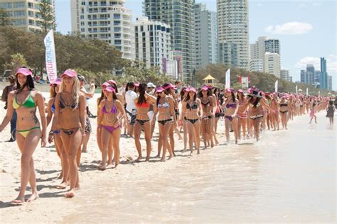 World Record Bikini Parade In Gold Coast Editorial Photography Image Of Guinness Hips