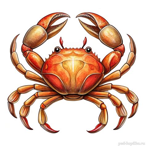 Краб. Картинка для детей. У крабов есть твердый панцирь, который ...