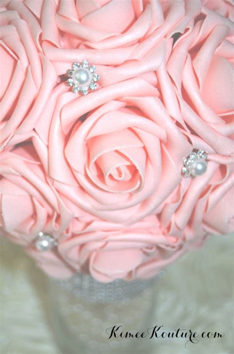 NUDE PINK Flower Ball Con Broches Bling PEARL Pieza De Centro Etsy