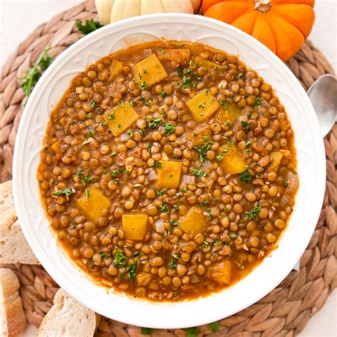 Spanish Lentil Stew With Pumpkin Easy Heart Warming 🍂 Fall Recipe