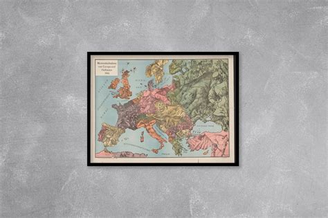 Set Of 12 Maps Of Europe Printable Europe Wall Art Europe Etsy