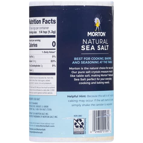 Morton Sea Salt Natural All Purpose 26 Oz Round Can 26 Oz Shipt
