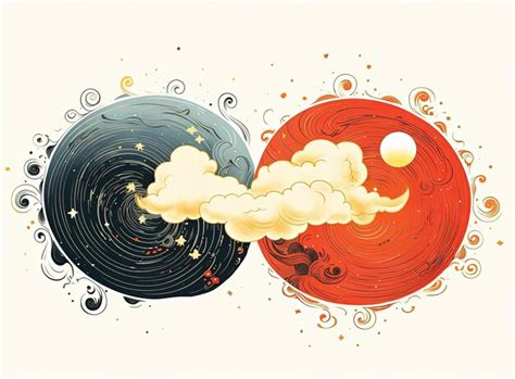 Premium Photo Two Oriental Shapes A Star And A Cloud