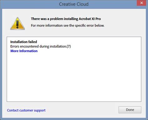 Solved Adobe Acrobat Xi Pro Installation Failed Adobe Support