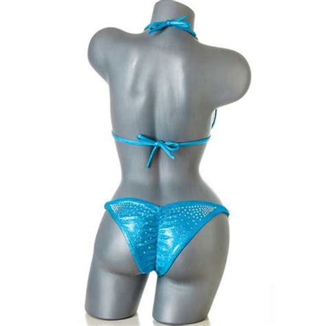 Turquoise Hologram Bikini Competition Suit