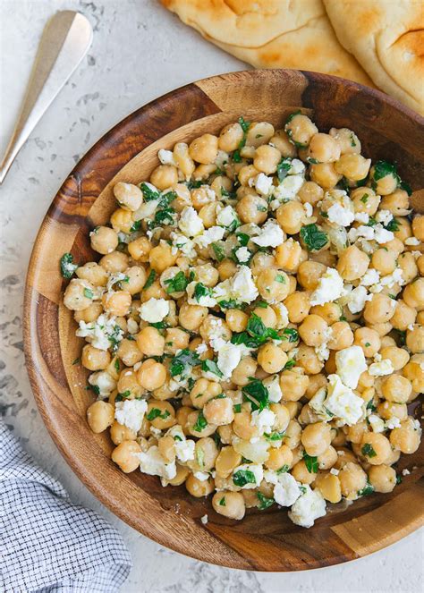 Chickpea Salad With Lemon Vinaigrette And Feta Striped Spatula