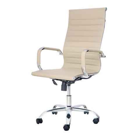 Kit Cadeira de Escritório Presidente Stripes 2 Cadeiras Interlocutor Fixa Nude Office