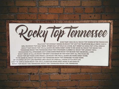 Tennessee Gift Rocky Top Tennessee Song Lyrics Song Lyrics Sign ...