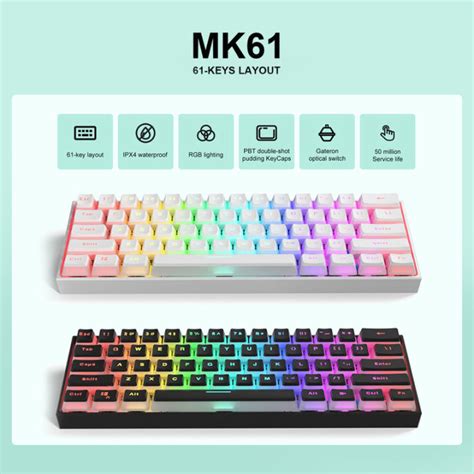 Gamakay Mk Wired Mechanical Keyboard Gateron Optical Switch Rgb Backlight Nkro Hot Swapple