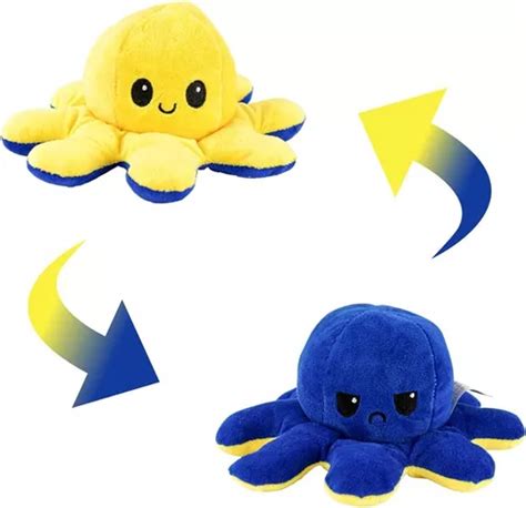 Pulpo De Peluche Reversible Con Humor Enojado O Feliz Tik Tok