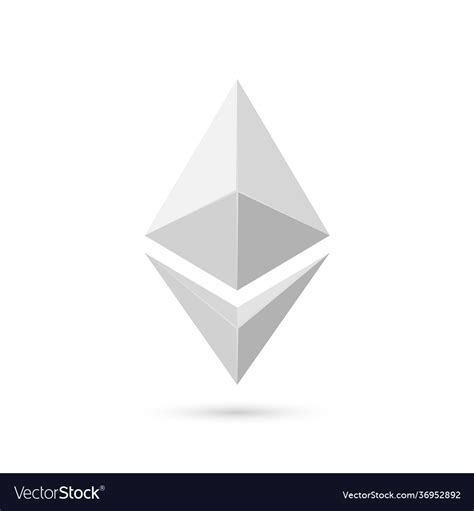 White ethereum logo isolated on background Vector Image