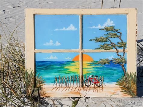 David J. Hansel the Artist: Vintage 30A Art Beach Window