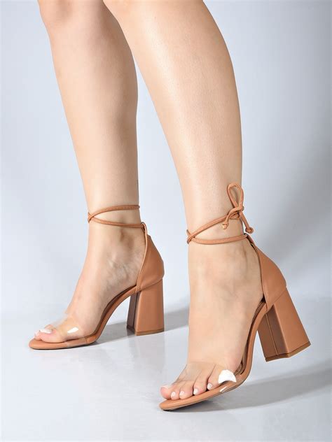 Sandália Nude Salto Bloco Grosso Salook Calçados