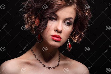 Beautiful Girl With A Scar On Face And Shoulder Stock Image Image Of