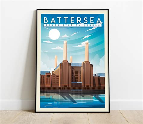 Wall Poster Battersea Power Station Art Print Battersea Poster Gift ...