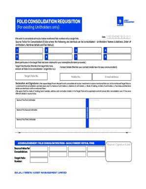 Fillable Online Folio Consolidation Request Form Fax Email Print