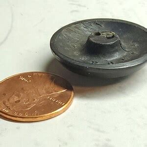 Antique S French Domed Black Horn Whistle Button Backmark Depose