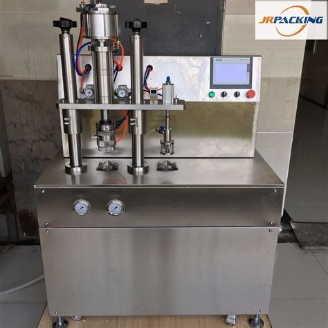 Semi Automatic Bag On Valve Aerosol Spray Plc Control Filling Machine