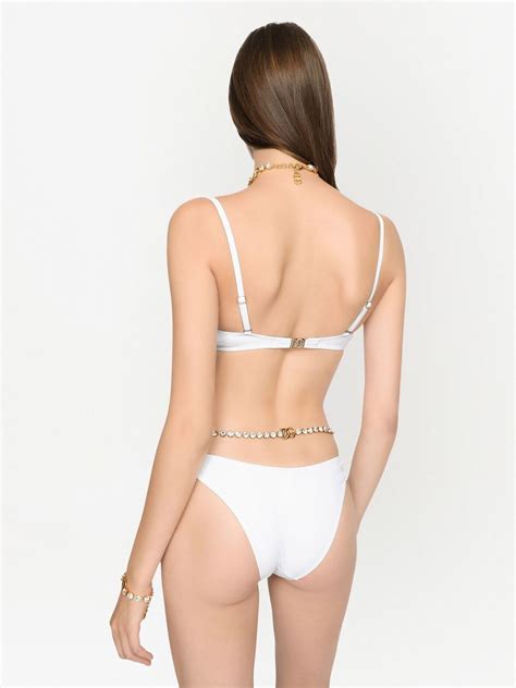 Dolce Gabbana Dg Logo Bikini Bottoms White Farfetch