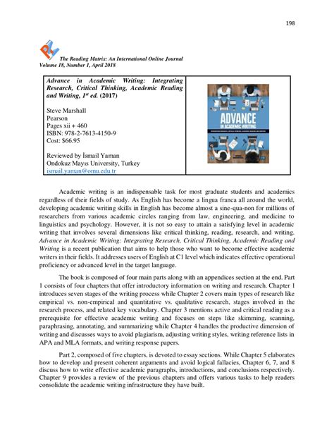 (PDF) Book Review on Advance in Academic Writing: Integrating Research ... 