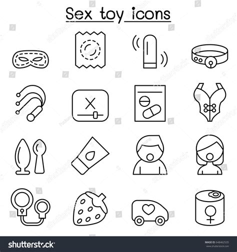 Sex Toy Icon Set Thin Line Stock Vector Royalty Free Shutterstock